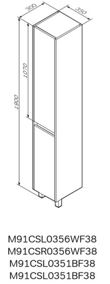 Шкаф-пенал напольный с корзиной AM.PM GEM S, левый, 35 см, M91CSL0356WF38 изображение 5