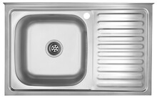 Кухонная мойка накладная Kroner KRP Satin-5080L, 0.8 мм (CV022820)