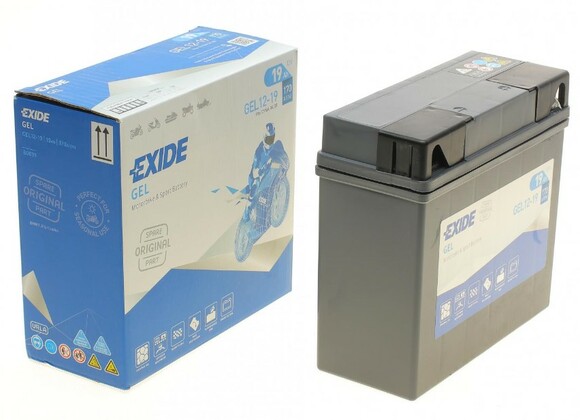 Мото аккумулятор Exide GEL12-19, 19Ah/170A изображение 6