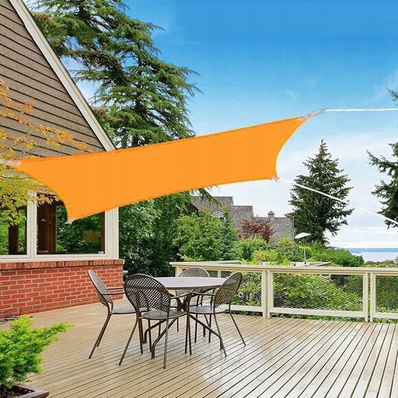 Тент-парус теневой для дома, сада и туризма Springos Orange 4x4 м (SN1027) изображение 12