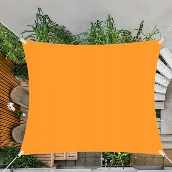 Тент-парус теневой для дома, сада и туризма Springos Orange 4x4 м (SN1027) изображение 11