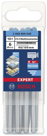 Свердло універсальне Bosch CYL-9 6x60x100 мм, 10 шт. (2608900640) фото 2