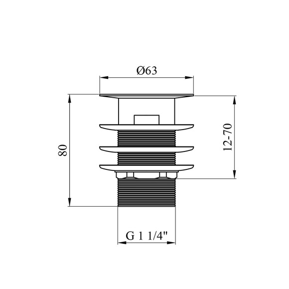 Донный клапан для раковин с переливом Kroner KRM C962-1 1 1/4" (CV022945) изображение 3