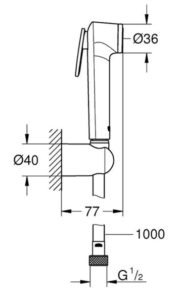 Набор для гигиенического душа Grohe Tempesta-F Trigger Spray 30 (26352000) (CV031955) изображение 3