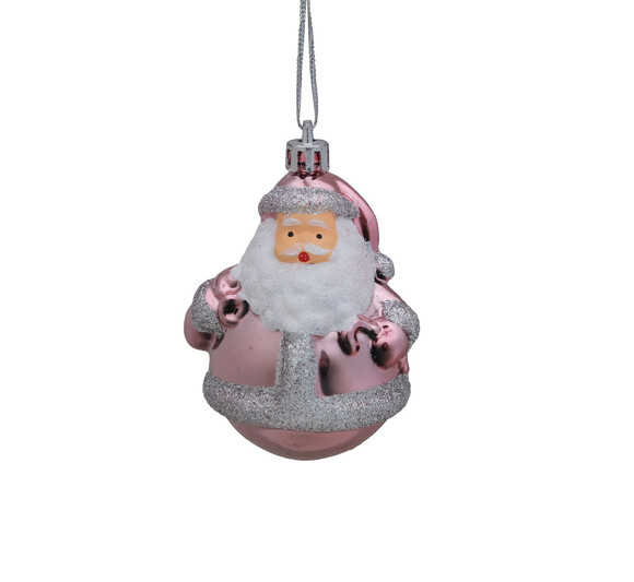 Набор елочных игрушек Chomik Санта, 8 см, 2 шт. (розовый) (5900779839229) изображение 2