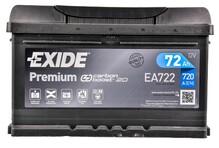 Автомобильный аккумулятор Exide 6 CT-72-R Premium EA722, 72Ah/720A