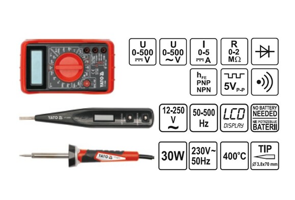 Набір інструментів для електрика Yato YT-39009 фото 9