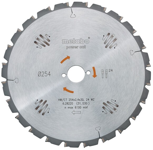 Пильный диск Metabo 254x30, HW/CT 24 WZ (628025000)