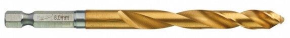Свердло по металу Milwaukee RedHEX HSS-G TiN, діаметр 8 мм, 5 шт. (4932478183)