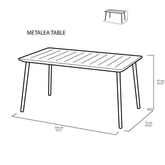 Стіл Keter Metalea Table, бронзовий (247274) фото 3