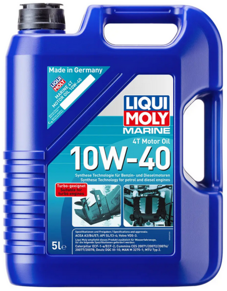 Масло для 4-тактных двигателей LIQUI MOLY MARINE 4T MOTOR OIL 10W-40, 5 л (25013)