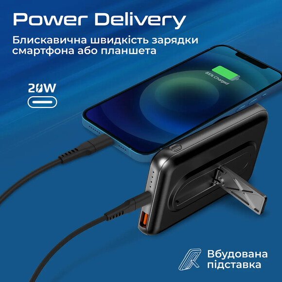 Повербанк Promate PowerMag-10Pro (powermag-10pro.black) изображение 6