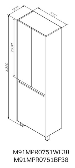 Шкаф-пенал напольный с корзиной AM.PM GEM S, 60 см, M91CRX0606WF38 изображение 5