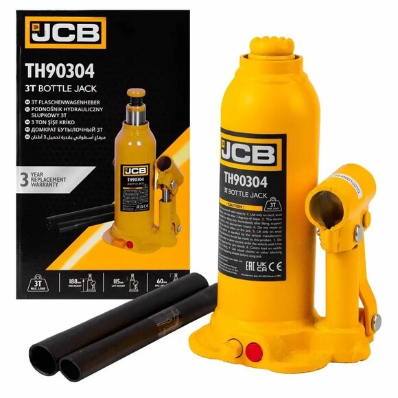 Домкрат бутылочный JCB Tools 3 т (JCB-TH90304) изображение 5