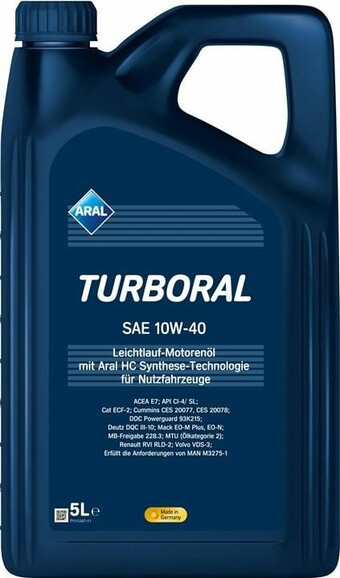 Моторное масло Aral Turboral, 10W-40, 5 л (15F45C)