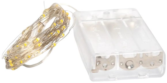 Світлодіодна гірлянда-нитка Devilon, 2 м, 20 л, теплий білий, батарейки 3АА, IP20 (720490)