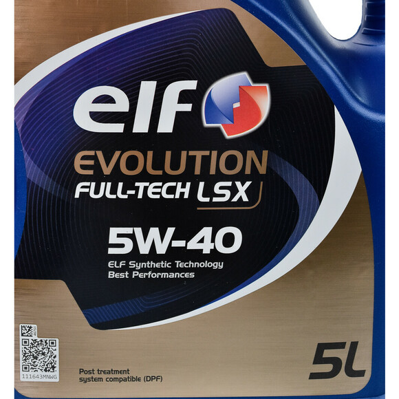 Моторна олива Elf Evolution Full-Tech LSX 5W-40, 5 л (213922) фото 3