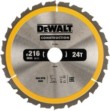 Диск пильний DeWALT CONSTRUCTION DT1952, 216х30 мм, 24z
