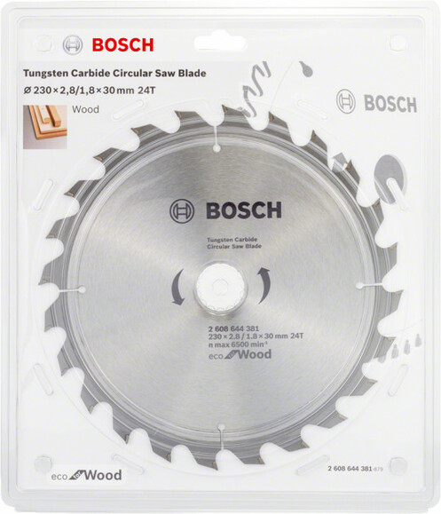 Пильный диск Bosch ECO WO 230x30 24 зуб. (2608644381) изображение 2