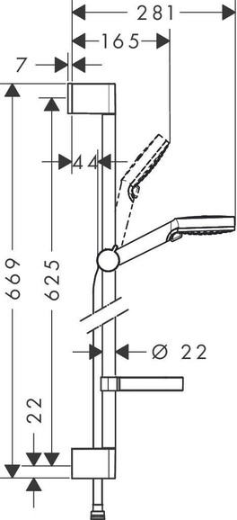 Душевой набор HANSGROHE Crometta Vario, со штангой (26553400) изображение 2