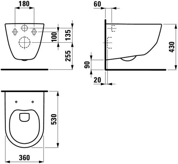 Унитаз подвесной LAUFEN PRO Rimless с сидением Soft Close (H8669570000001) изображение 2