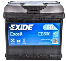 Акумулятор EXIDE EB500 Excell, 50Ah/450A 