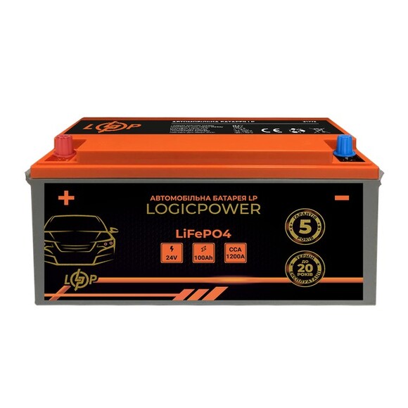 Автомобильный аккумулятор Logicpower LiFePO4 BMS 1200 А, 25.6В, 100 Ач (24772) изображение 2