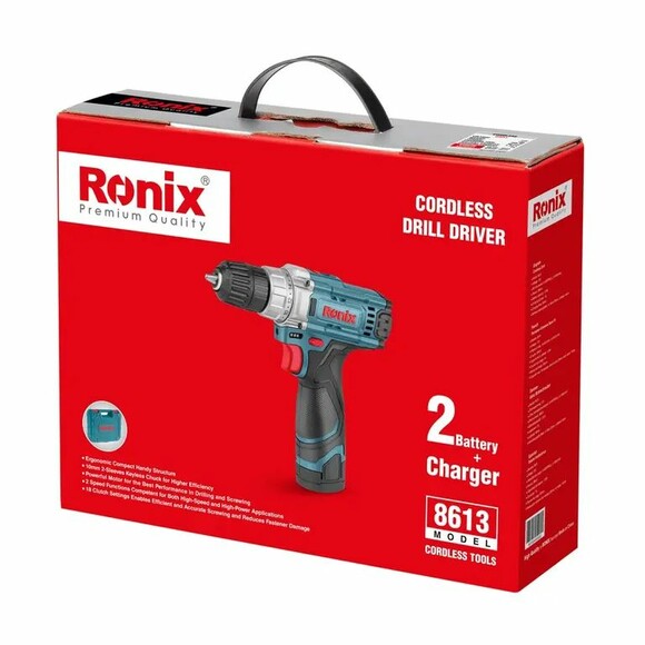 Шуруповерт аккумуляторный Ronix, 12 В (8613) изображение 9