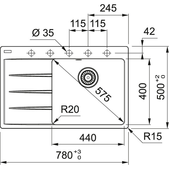 Мийка кухонна Franke Centro CNG 611-78 TL (онікс) (114.0630.479) фото 2