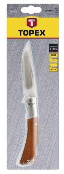 Нож универсальный складной, лезвие 80 мм TOPEX (98Z007) изображение 2