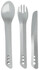Туристичні столові прибори виделка, ложка, ніж Lifeventure Ellipse Cutlery light grey (75018)