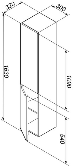 Шкаф-пенал подвесной AM.PM GEM S, левый, 30 см, M91CHL0306WG38 изображение 5