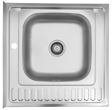 Кухонна мийка накладна Kroner KRP Satin-6060R, 0.6 мм (CV022824)