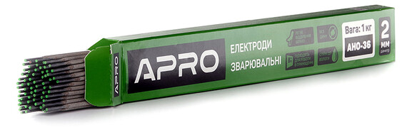 Зварювальні електроди APRO АНО-36, 1 кг, 2 мм (699938)