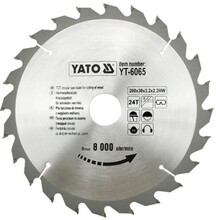 Диск пильний YATO по дереву 200х30x3.2x2.2 мм, 24 зубців (YT-6065)