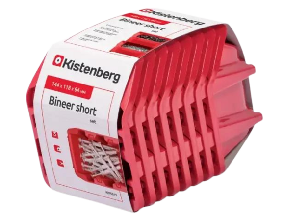 Набор контейнеров Kistenberg Bineer short 206х118х144 мм, красный, 8 шт (KBISS15-3020 8)