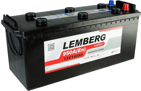 Автомобильный аккумулятор LEMBERG battery 12В, 140 Ач (LB140-3)
