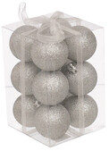 Набір ялинкових іграшок Jumi 4 см, 12 шт. (срібло) (5900410791121)