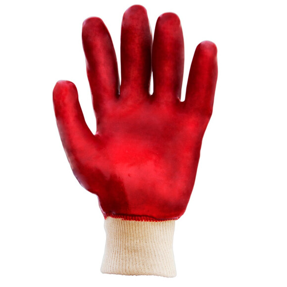 Перчатки трикотажные Sigma с полным ПВХ покрытием красные манжет р10 (9444361) изображение 2