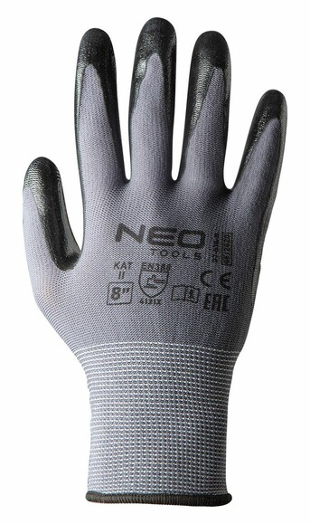 Рукавички Neo Tools робочі нейлон з покриттям нітрит р.8 (97-616-8) фото 3