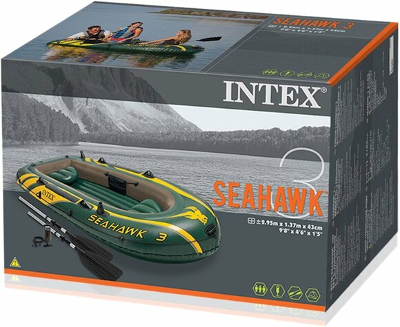 Трехместная надувная лодка Intex Seahawk 3 Set (68380) изображение 2