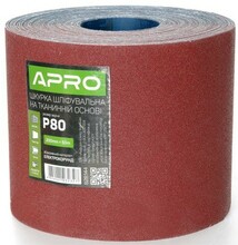 Бумага шлифовальная APRO P80 200 мм х 50 м рулон, тканевая основа (828144)