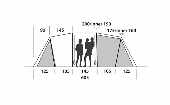 Палатка шестиместная Easy Camp Huntsville Twin 600 Green/Grey, 120409 (929579) изображение 13