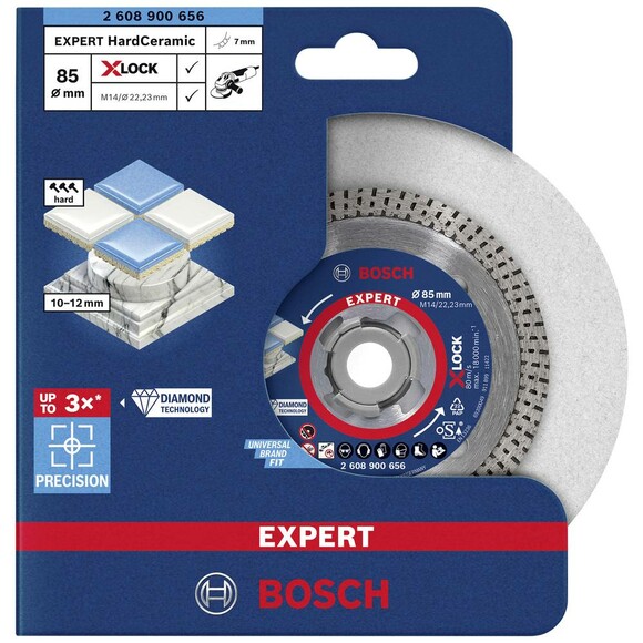 Алмазный диск Bosch X-LOCK Hard Ceramic 85x22.23x1.6x10 мм (2608900656) изображение 2