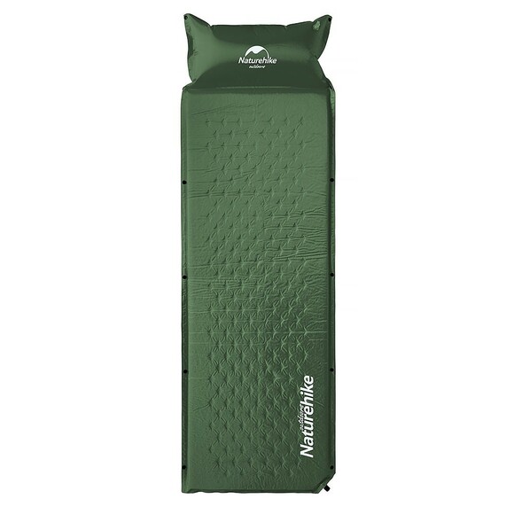 Самонадувающийся кемпинговый коврик Naturehike Mat with Pillow 25 мм NH15Q002-D army green (6927595705124)