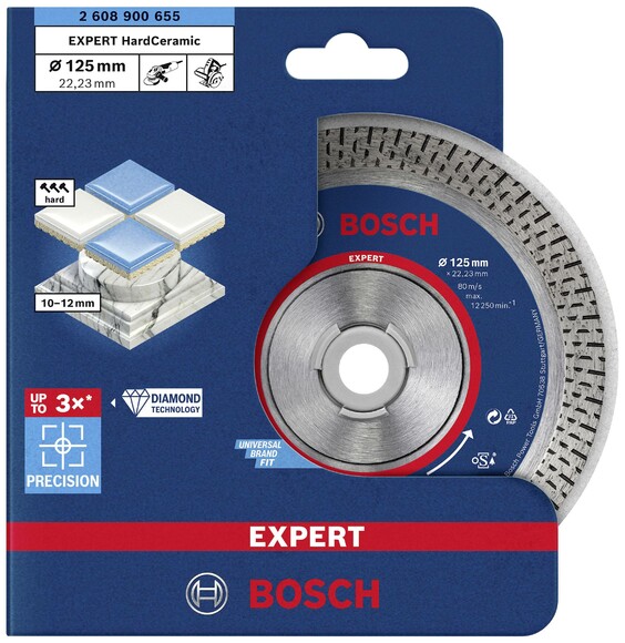 Алмазный диск Bosch X-LOCK Hard Ceramic 115x22.23x1.6x10 мм (2608900657) изображение 2
