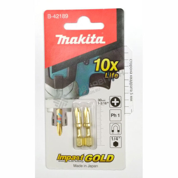Торсионная бита Makita Impact Gold PH1 30 мм (B-42189) изображение 2