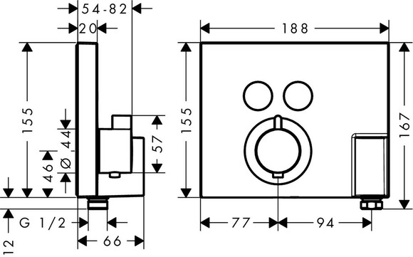 Термостат для душу HANSGROHE ShowerSelect, з тримачем (15765000) фото 4