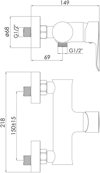 Змішувач для душу IMPRESE Vaclav, чорний матовий, 35 мм (f03306410AA) фото 2