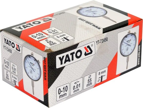 Тестер циферблатн. контролю биття дисків і механ. валів Yato, 0-10 мм (YT-72450) фото 3